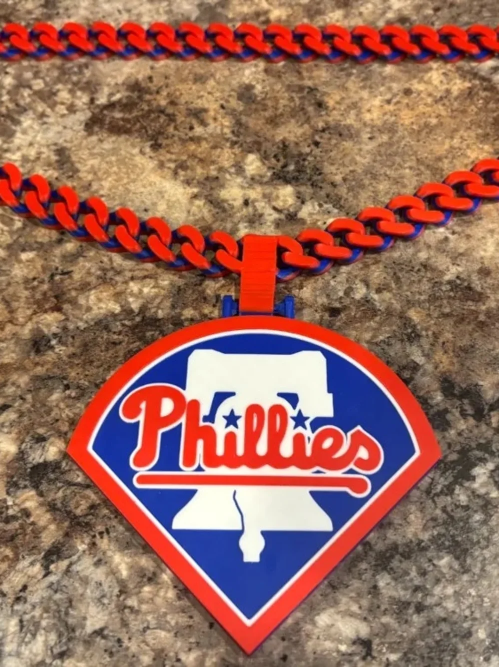 3d Printed Philadelphia Phillies Red and Blue Hype Chain